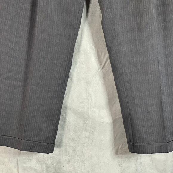 PRONTO UOMO Men's Charcoal Pinstripe Wool Pleated Dress Pants SZ 39X30 - Picture 5 of 11